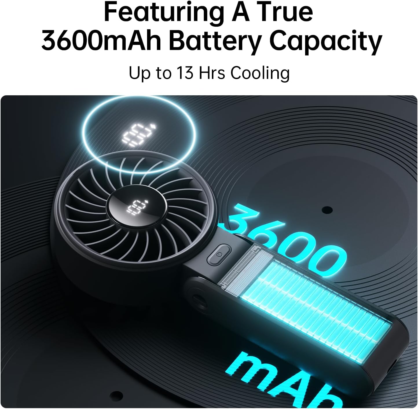 Jisulife Portable Personal Fan Life7 3600mAh Black