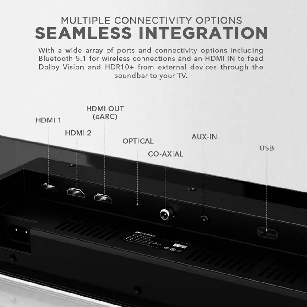 SonicGear STUDIOBAR 3000 Dolby Atmos 700W 5.1.2 Soundbar Incl 2xUHF Wireless Microphones 3xHDMI,BT,USB
