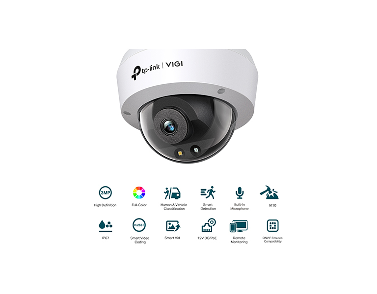 TP-LINK VIGI C230-4 3MP Full-Color Dome Network Camera ( 4mm )