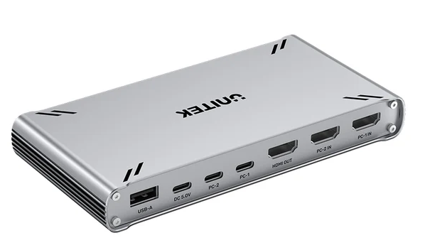 Unitek KVM HDMI Switch USB-C 10Gbps Split-Screen 5-Port Hub D1118A