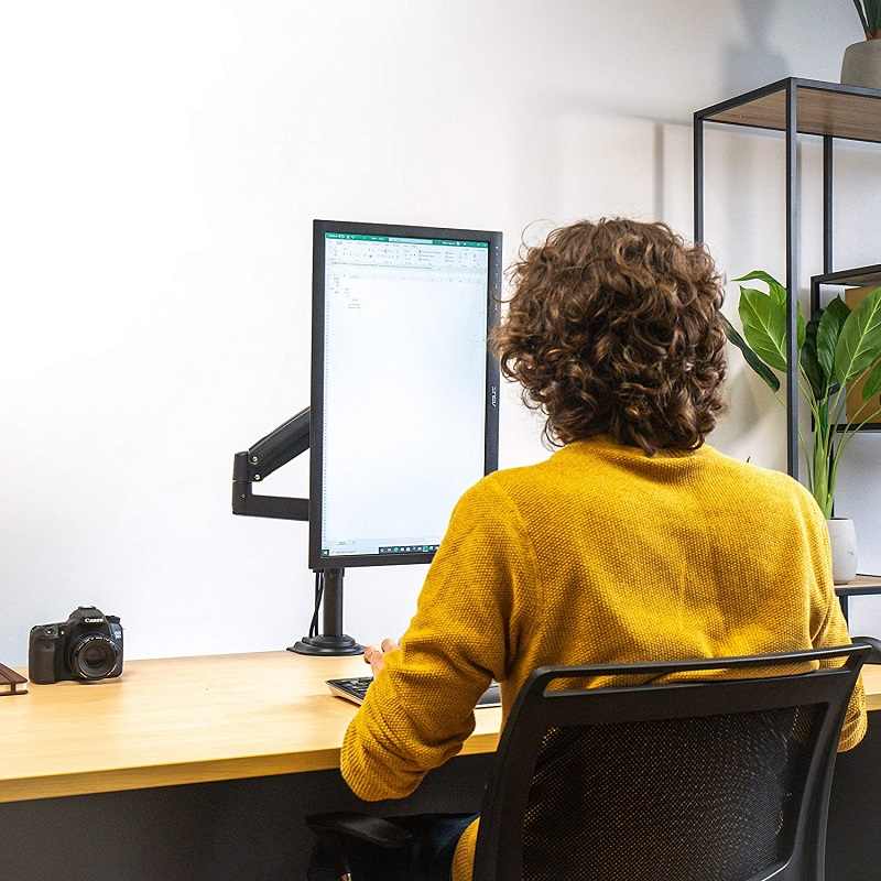 NBMounts H100 Desktop Single Monitor Mount Black