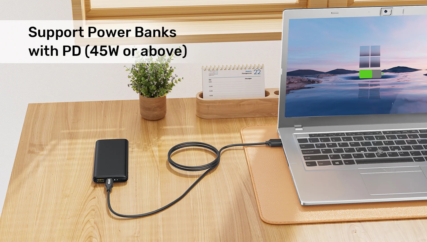 Unitek UCL USB-C to DC Cable 1.8m 65W for Lenovo 4.0x1.7mm C14118BK