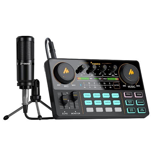 Maono Streaming Audio Mixer Console with Mic Bundle AM200S1