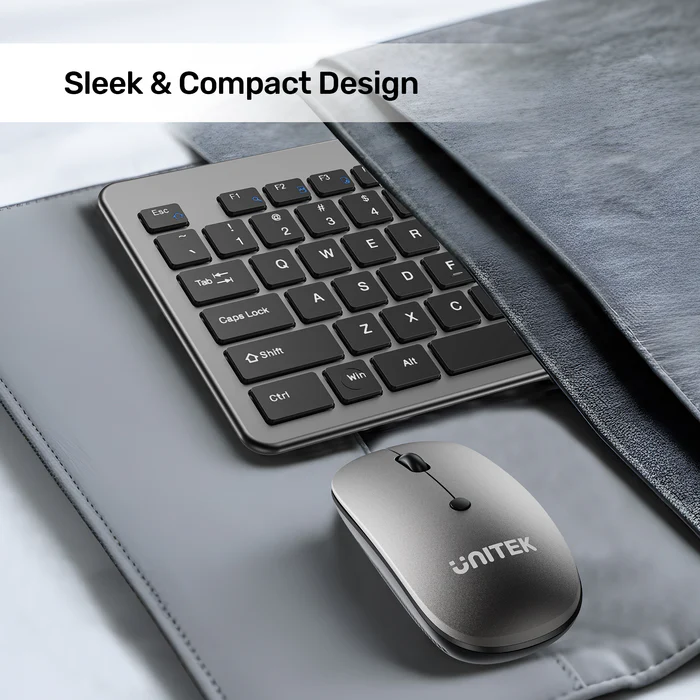 Unitek IT Keyboard & Mouse Combo Wireless 2.4GHz English SlimDuo T054 Space Grey