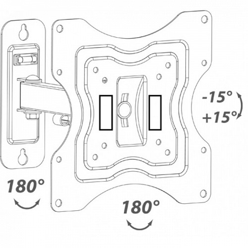 Unitronic TV Wall Mount 20x20 15kg Single Arm 23-42"