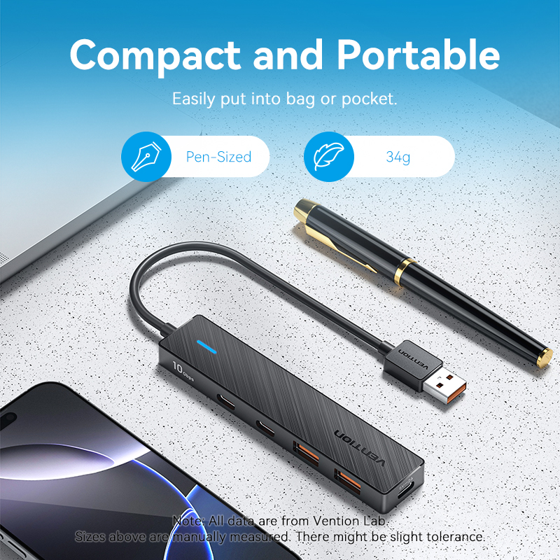 Vention IT HUB USB-A 2xA 2xC 3.2 Gen2 + USBC Power Port CHSBB