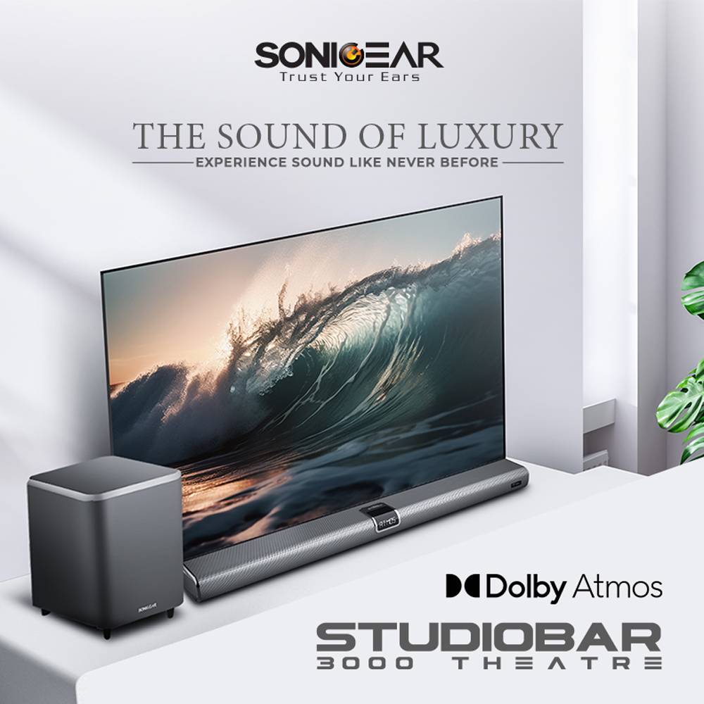SonicGear STUDIOBAR 3000 Dolby Atmos 700W 5.1.2 Soundbar Incl 2xUHF Wireless Microphones 3xHDMI,BT,USB