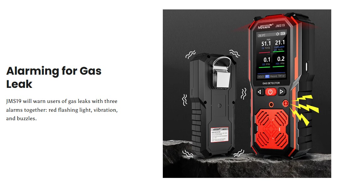 Noyafa Portable Handheld Gas Detector With Leak Detection & Alarm JMS19