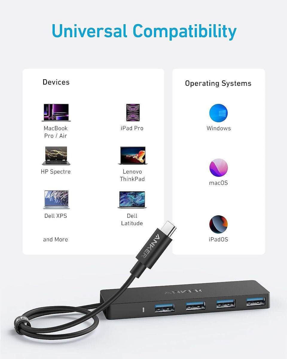 Anker Work Hub USB-C  4-Ports Black