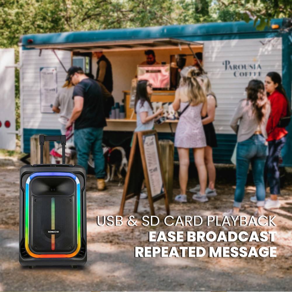 SonicGear Portable Karaoke Speaker 12'' 240W TWS BT/USB 2x Mics HYPERBOX 1300 Pro