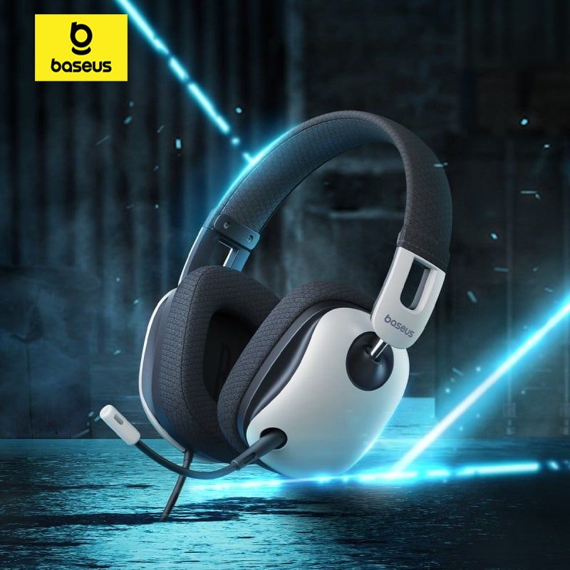 Baseus Headphones Wired Gaming 3.5mm GoPlay 1 Max White