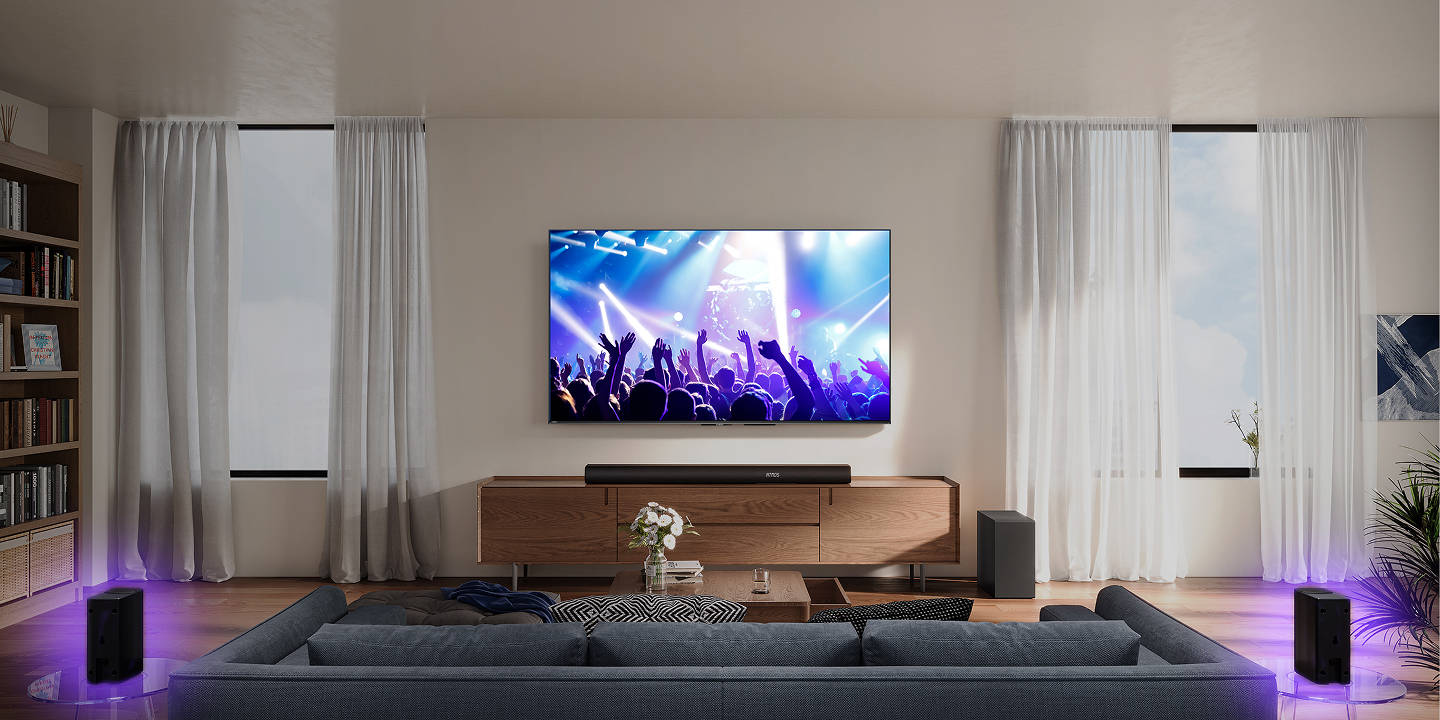 Hisense Soundbar 5.1 CH, 580W ,Hi-Concerto,Dolby Atmos, DTS:X, Semi wireless rear surround speakers