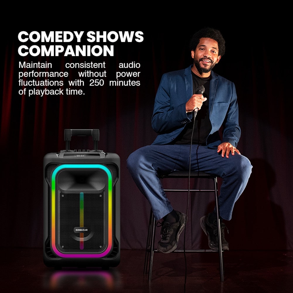 SonicGear HYPERBOX 1500 Pro 15'' Portable Karaoke Speaker 240W BT/USB 2x Wireless Mics
