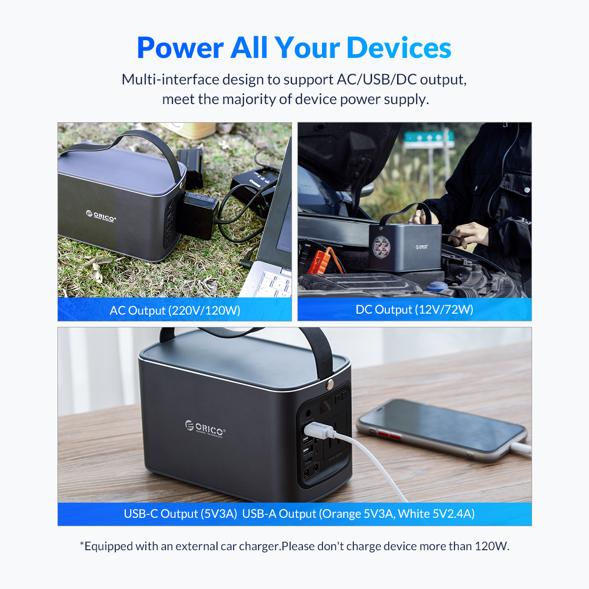 Orico Portable Power Station PA120 120W 156WH with UK AC Socket