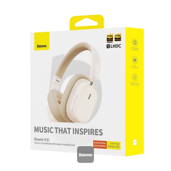 Baseus Wireless Headphones Over Ear ANC Bowie H1i White