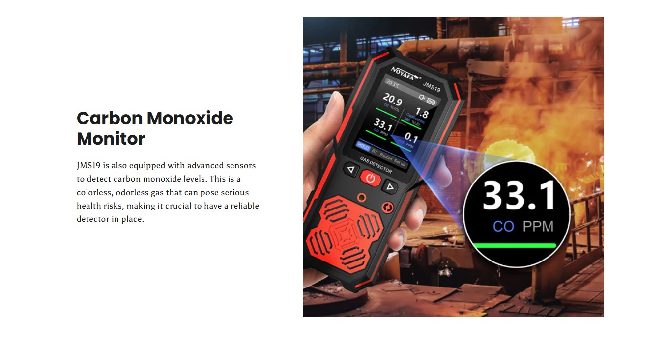 Noyafa Portable Handheld Gas Detector With Leak Detection & Alarm JMS19