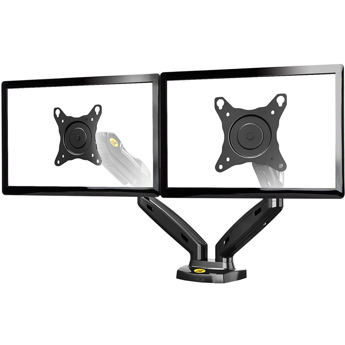 NBMounts F160 Gas Strut Desk Monitor Mount Dual Arms Black
