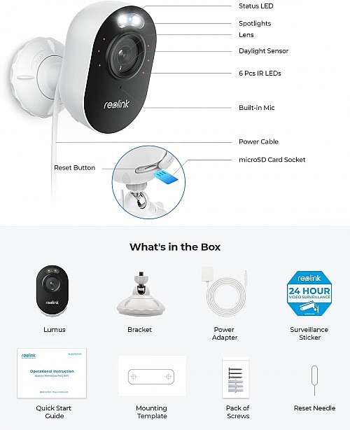 Reolink WIFI Outdoor Camera 4MP LUMUS