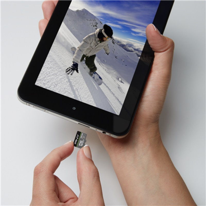 PNY Flash Memory MicroSDXC Card Elite Pro 128GB Class 10 UHS-I U3 V30 with SD Adapter