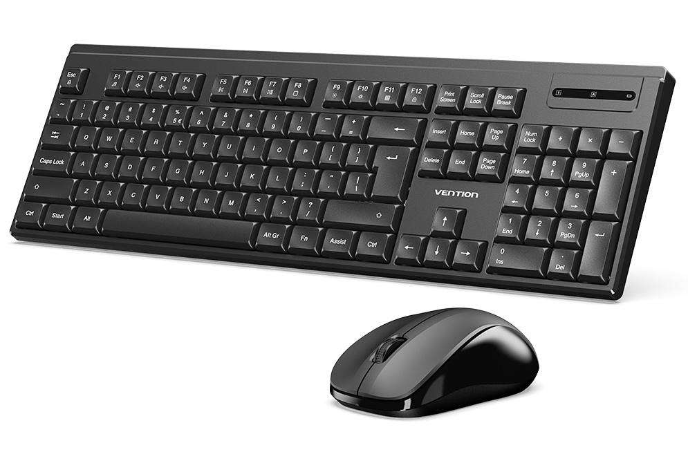 Vention Keyboard and Mouse Combo Wireless Silent Slim Full Size KTZB0-EN