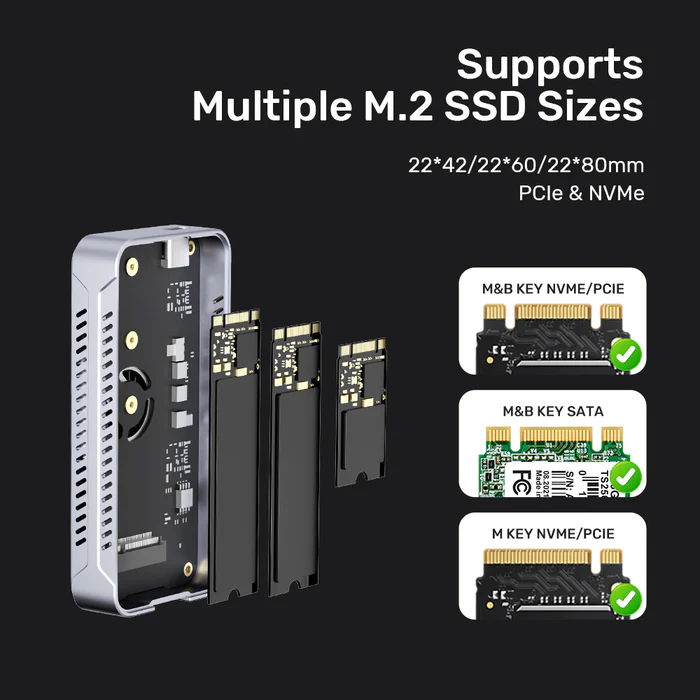 Unitek USB-C NVME/PCIe Enclosure USB 4.0 40Gbps w/Cooling Fan S1242A