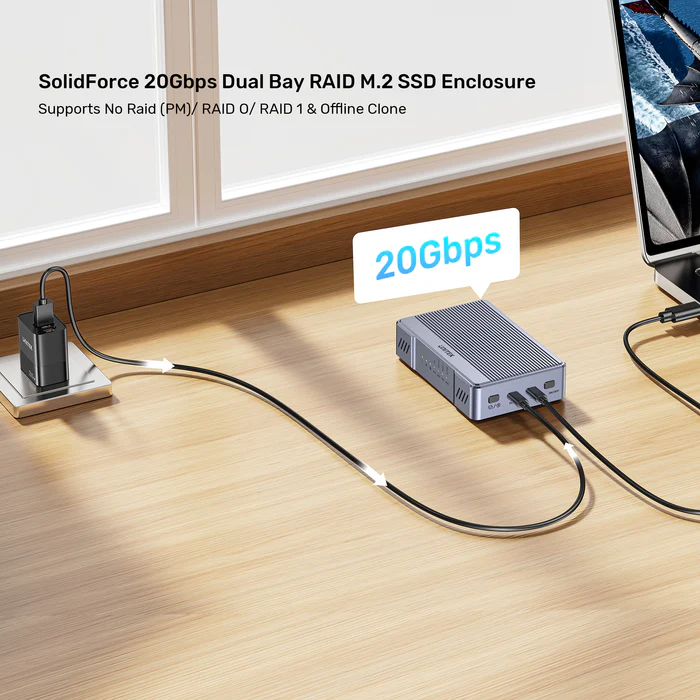 Unitek USB-C 2-Bay External M2 SSD Enclosure with RAID 20Gbps S1247A