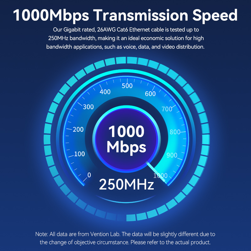 Vention NETWORK Cable CAT6 UTP 5.0m Black IBRBJ