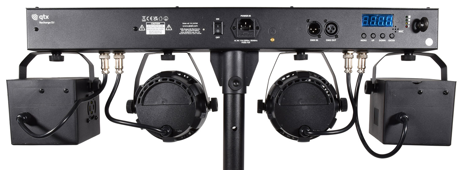QTXlight Recharge DJ Portable Derby & PAR Bar Set 151.547UK