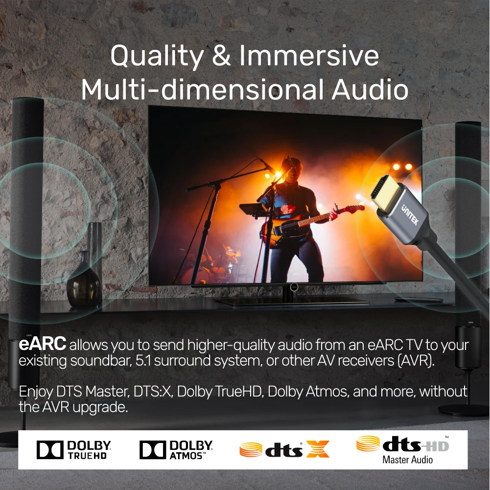 Unitek HDMI 2.1 Cable 8K60Hz Metal 5.0m C140W