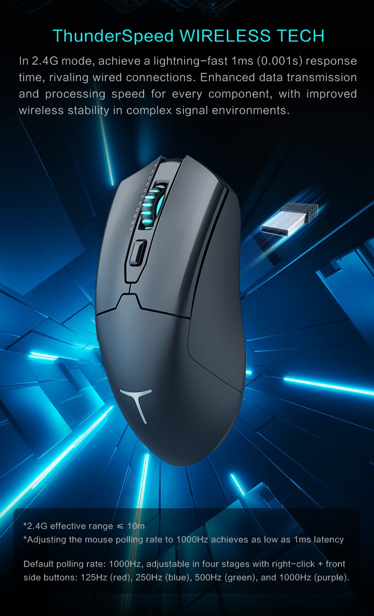 Thunderobot ML602 SE Wireless Gaming Rechargeable Mouse Black