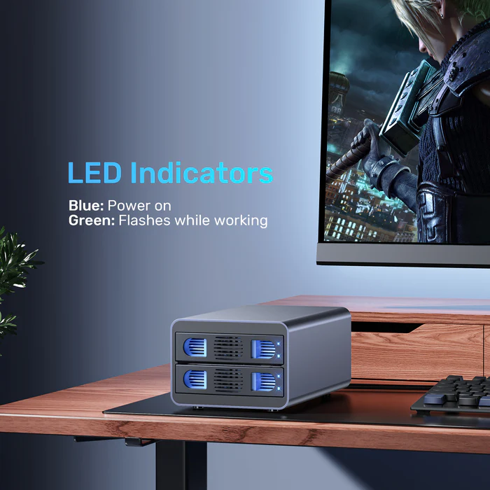 Unitek USB-A 2-Bay External SATA HDD Enclosure with RAID S1308B