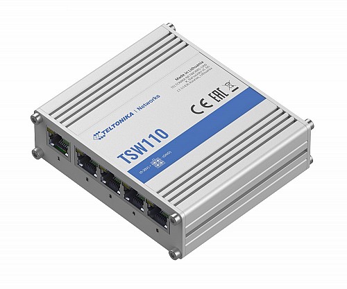 Teltonika TSW110 5-Port Gigabit Industrial Switch with PoE In