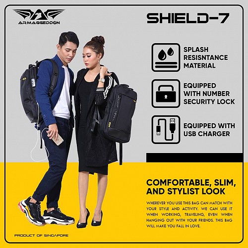 Armaggeddon SHIELD 7 Anti-Theft Gaming Bag Black