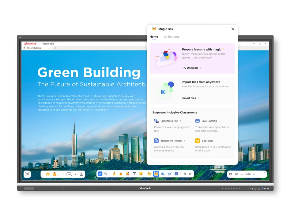 Viewsonic Viewboard Interactive Display Touch 85" 4K Android14 NFC,Palm Rejection EDLA PlayStore IFP8651