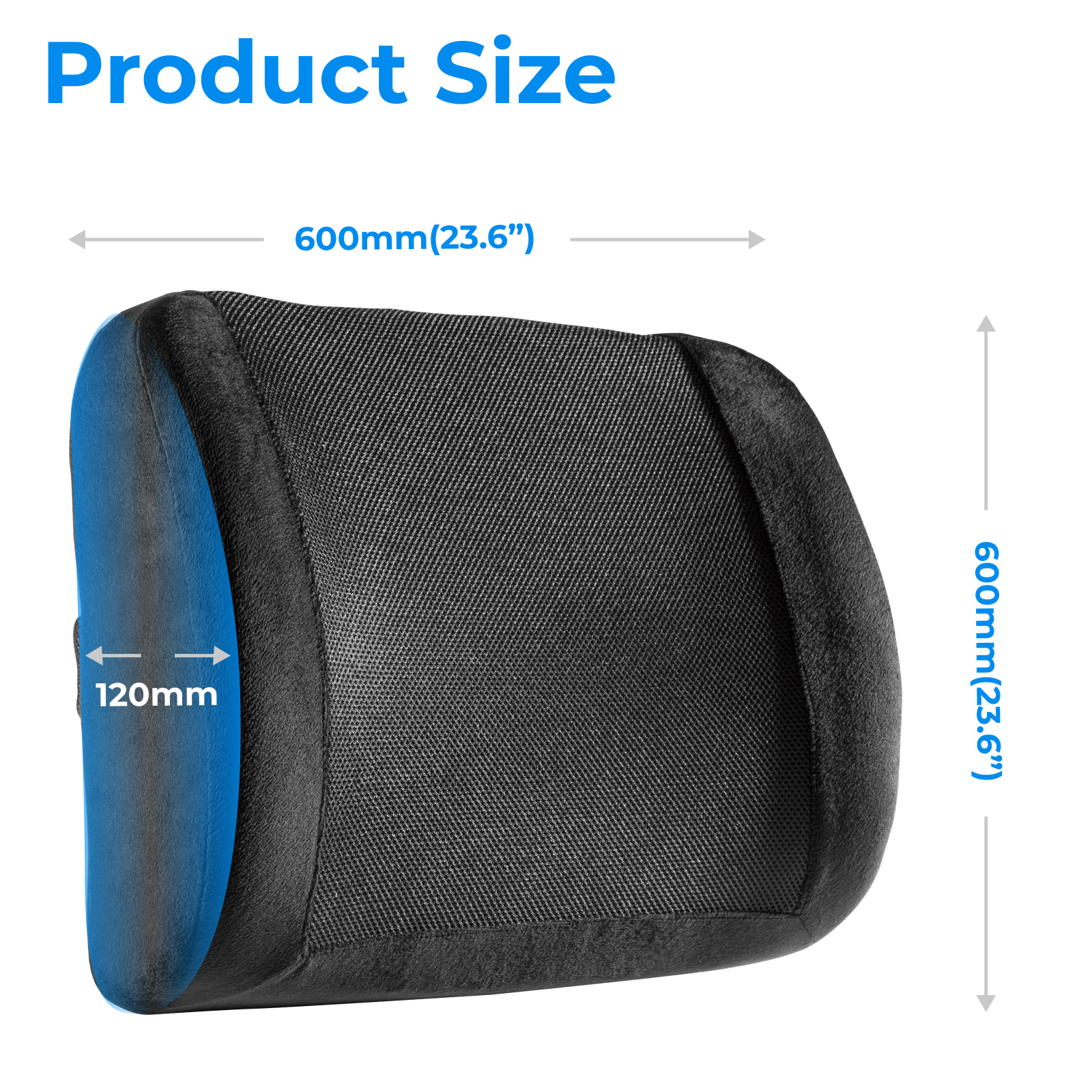 Lumivida Ergonomic Lumbar Support Cushion with Memory Foam & Mesh Cover RLC01-1