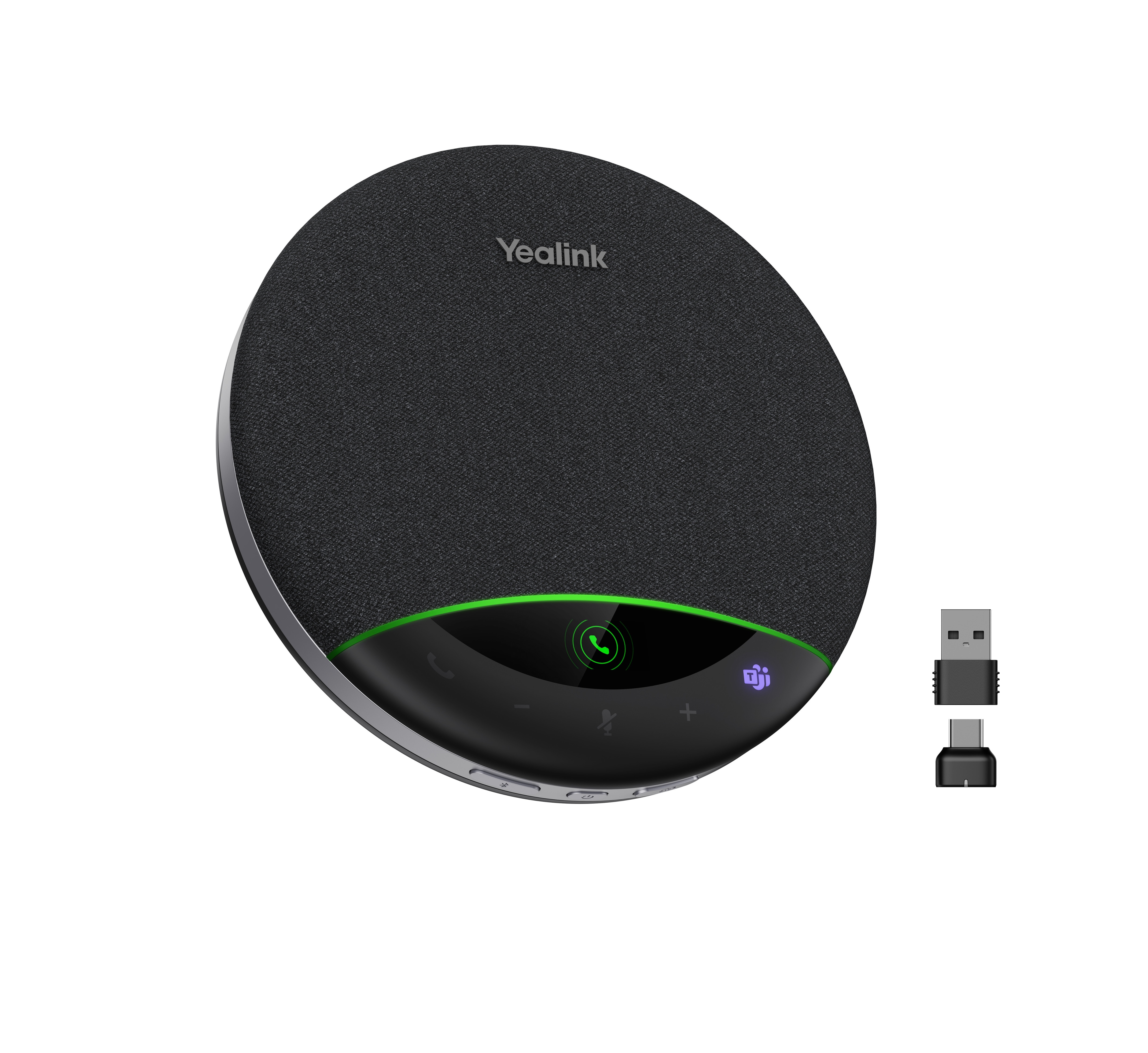 Yealink Speakerphone Bluetooth Portable, AI Microphone, 5m Voice Pickup, DaisyChain, LCD  & BT Dongle SP96 USB-C/A