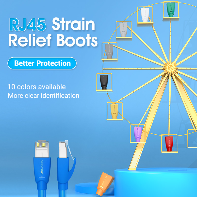 Vention NETWORK Connector Strain Relief Boots RJ45 Red 50-pack