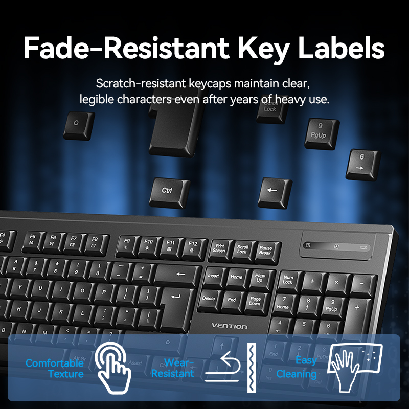 Vention Keyboard and Mouse Combo Wireless Silent Slim Full Size KTZB0-EN