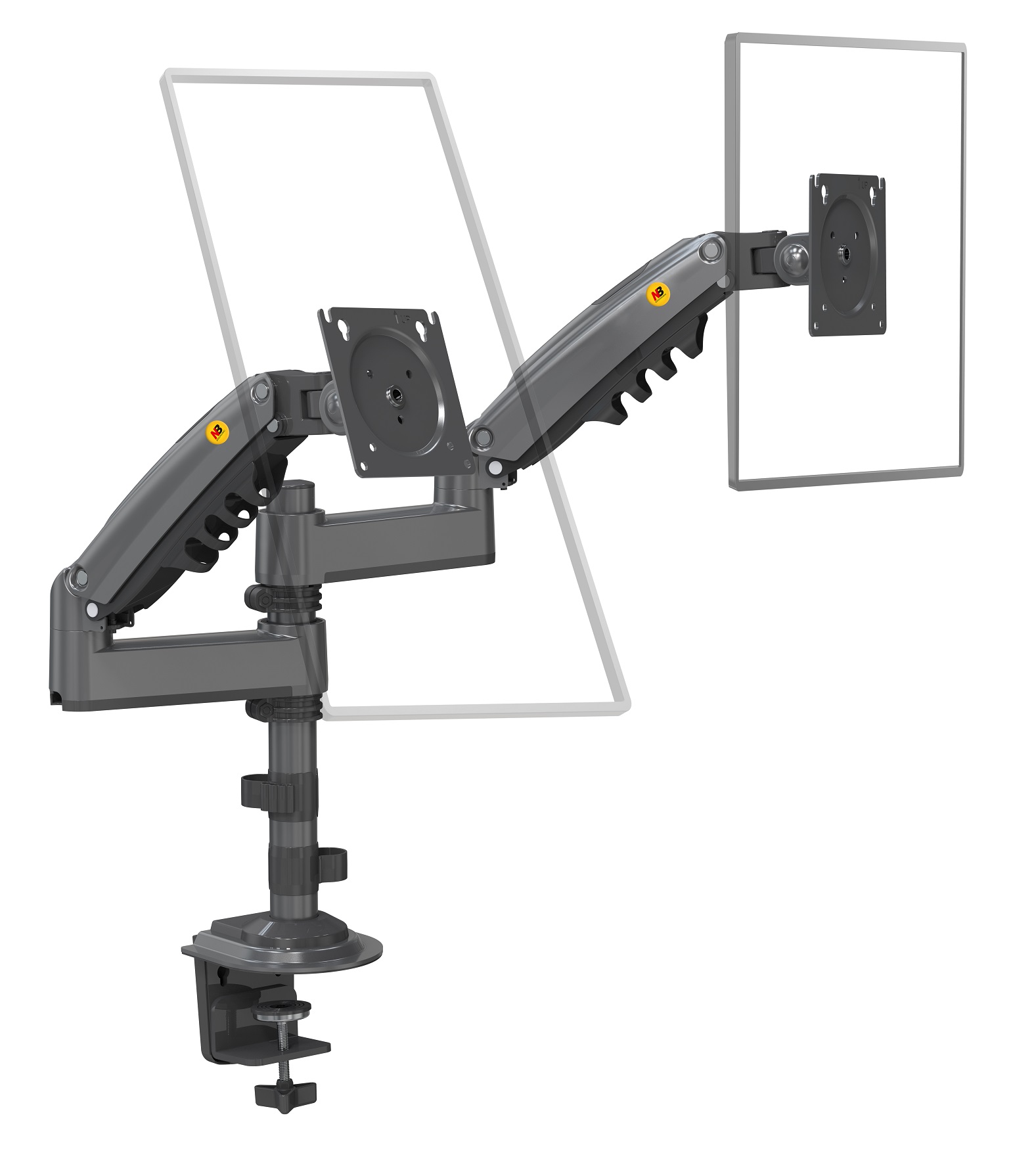 NBMounts H180 Twin Arm Gas Desktop Monitor Mount (upgraded version)
