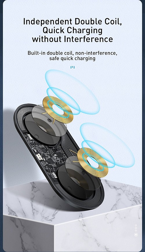 Baseus Simple 2in1 QI Wireless Charger 18W Black