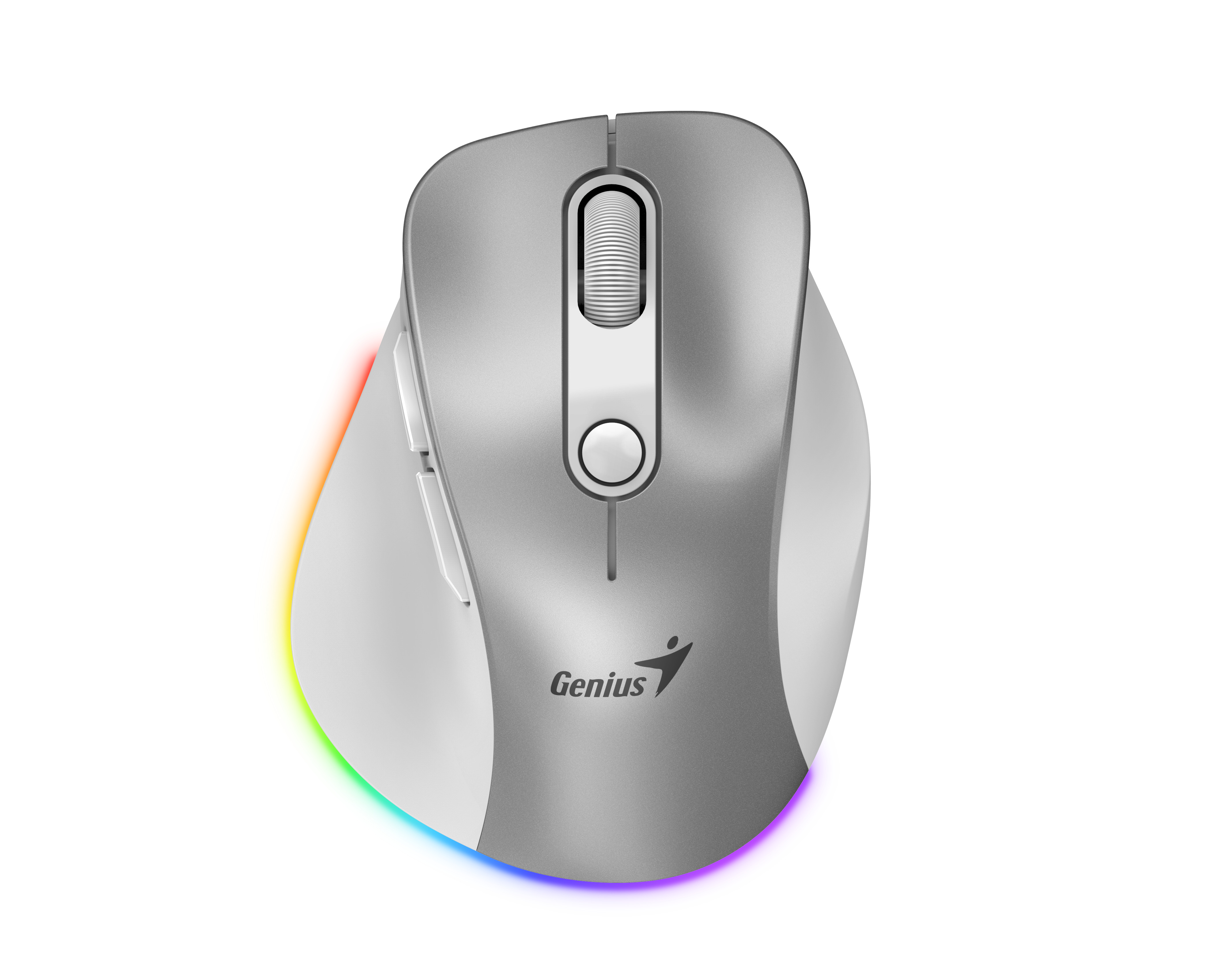 Genius Mouse Wireless+BT Rechargeable Mini RGB Ergo 9000S Pro Silver