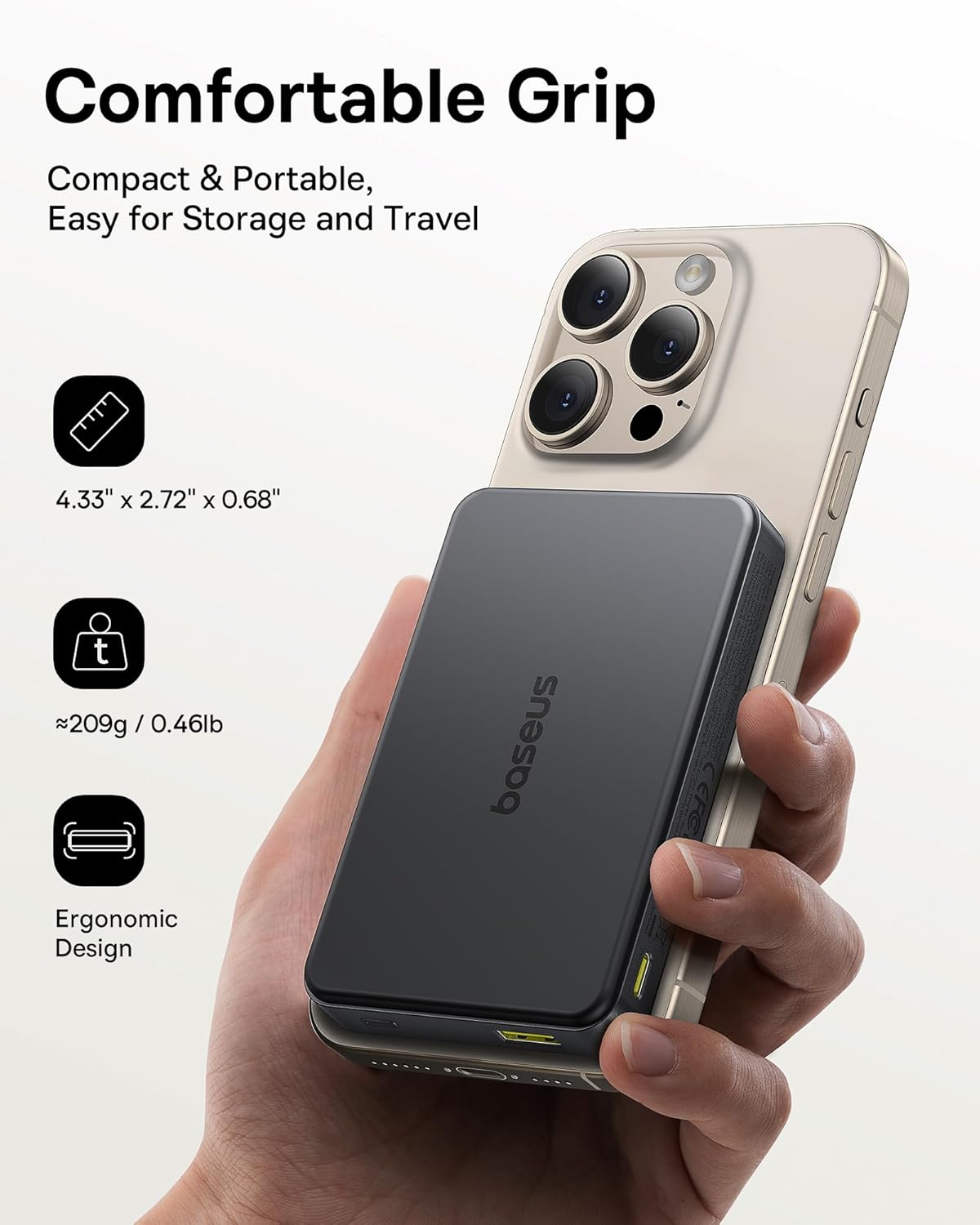 Baseus Powerbank Wireless 22.5W 10000mAh 15W Qi2 Airpow  Black