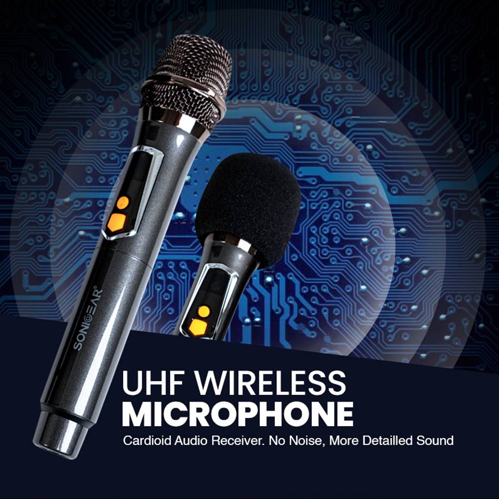 SonicGear AudioXPro1200HD 2 x 12'' Portable Karaoke Speaker with 2 x Wireless Microphones