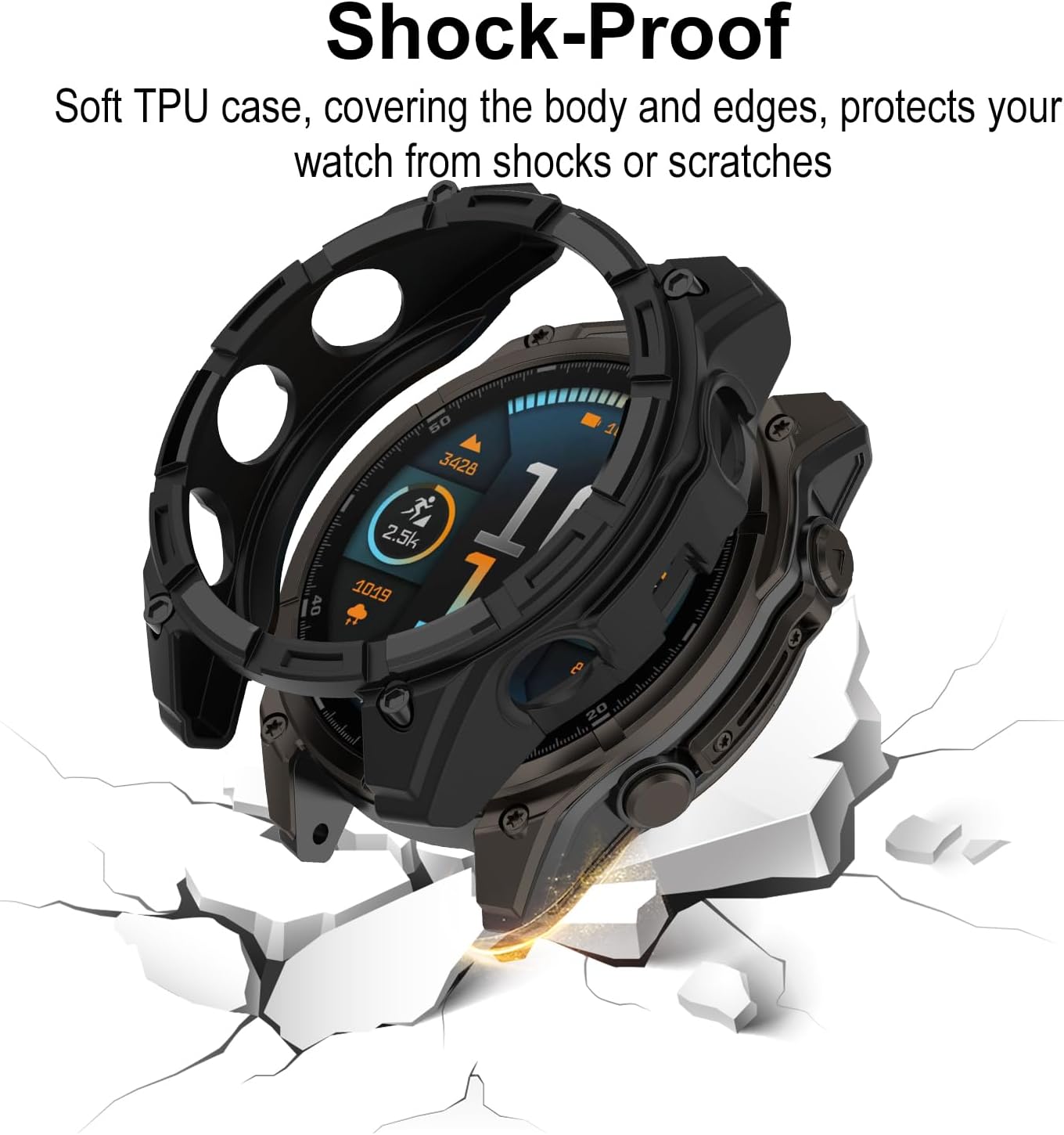 Garmin Fenix 8 47 mm, Anti-Stain, Scratch-Resistant, Shockproof Cover