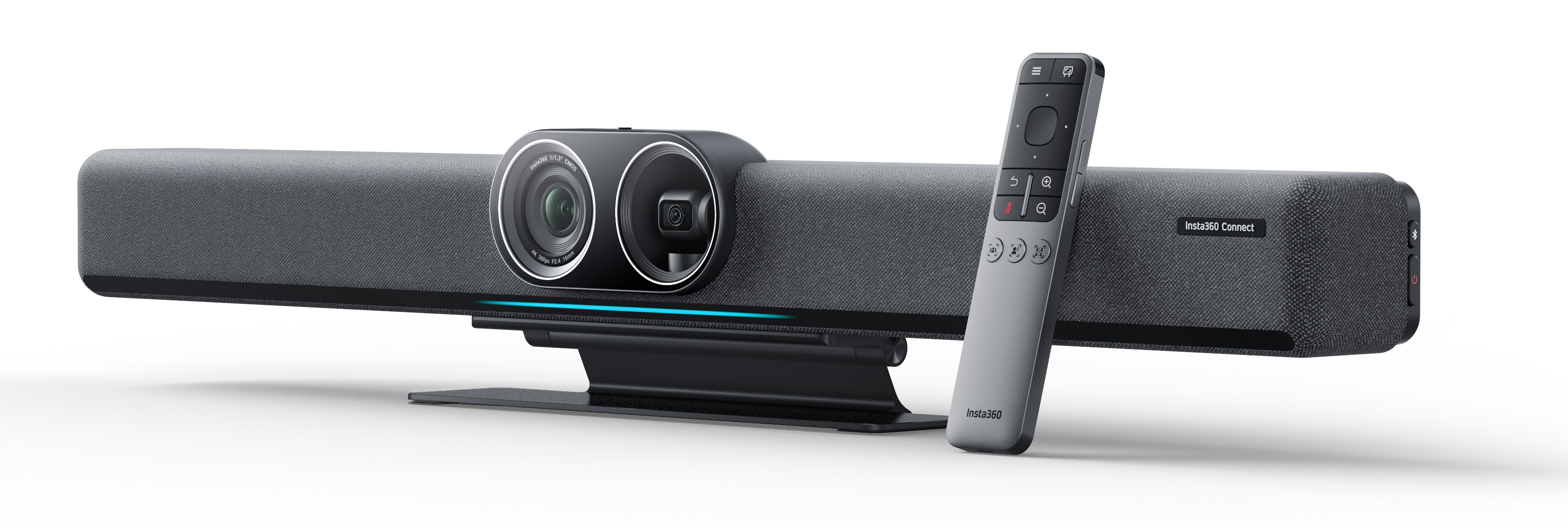 Insta360 Connect Dual 4K AI Video Bar with Smart Whiteboard & Multi-Person Tracking 14-Mic Array 25W Speaker CINSAABA