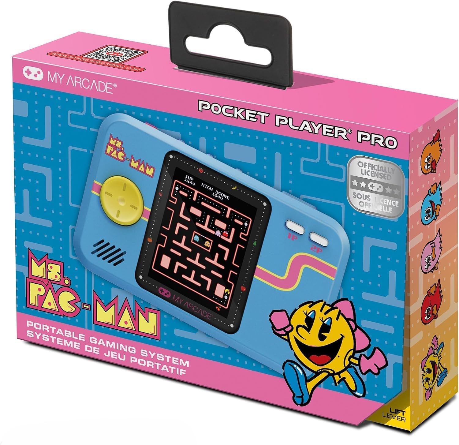 My Arcade Handheld (2.75") Pocket Player Pro Ms PAC-MAN (Pink & Blue)