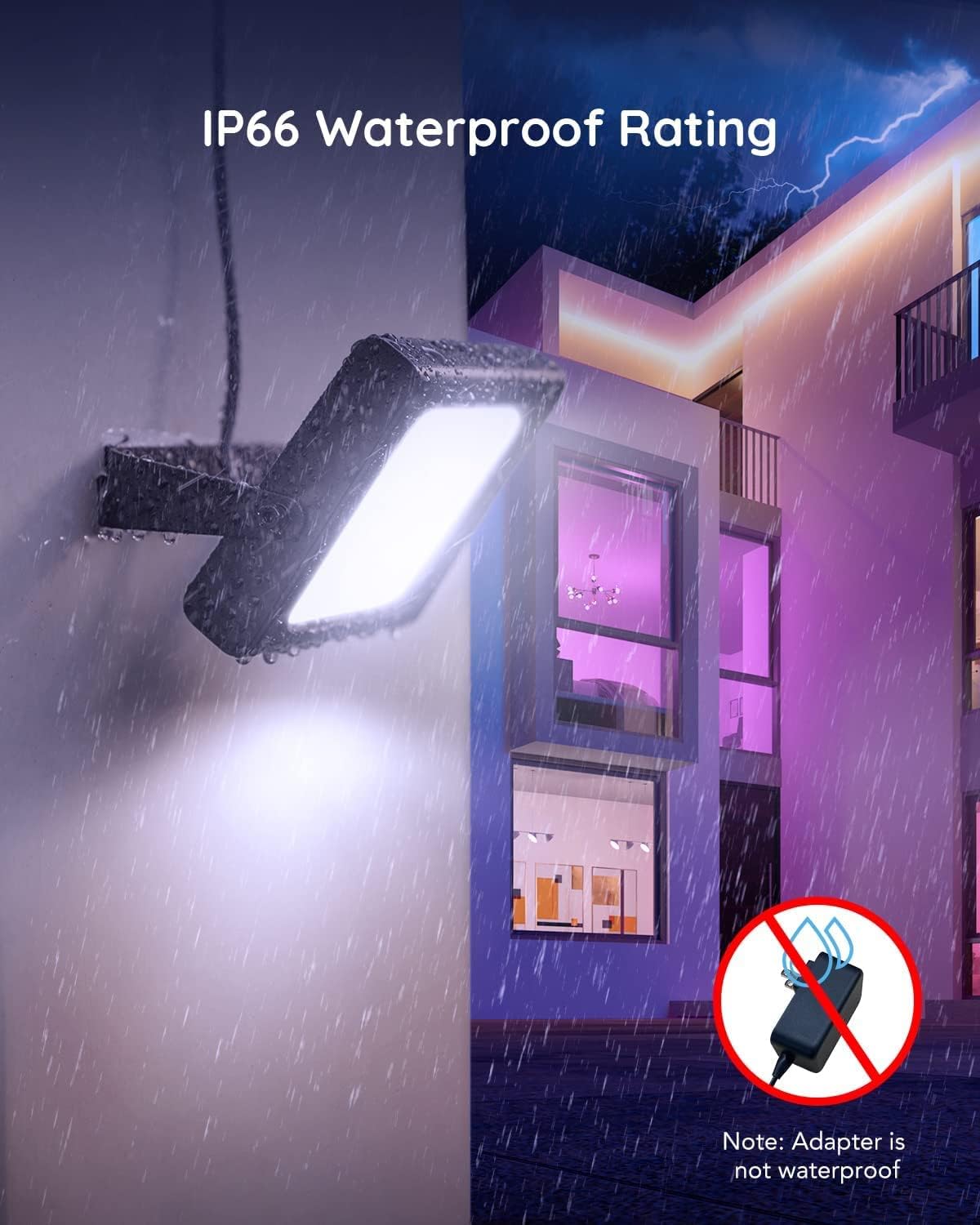 Govee Outdoor LED RGBICWW Smart Flood Lights (4pack) H7060