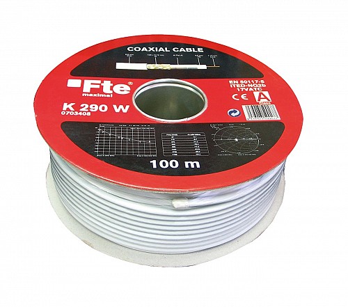 FTE K290W Coaxial Cable RG6 100m