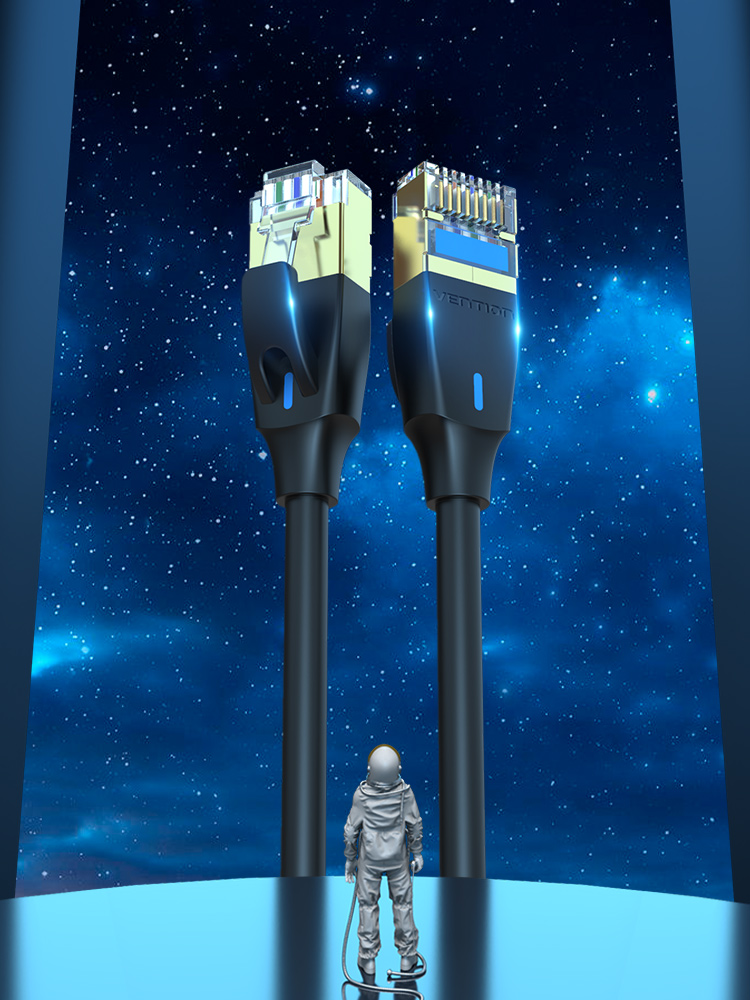 Vention NETWORK Cable CAT8 SFTP Slim 2.0m Black IKIBH