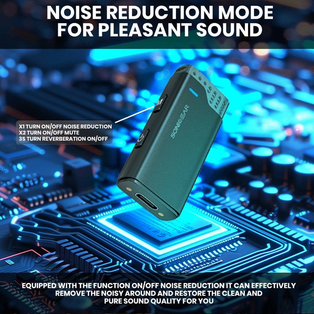 SonicGear Wireless 2x Lavalier ClipOn Microphones WLM3000 DUO